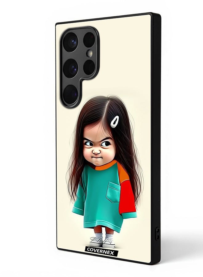 Covernex Samsung Galaxy S23 Ultra Protective Case Cover Printed Featuring Crumpy Little Girl Expressionist - Image 1